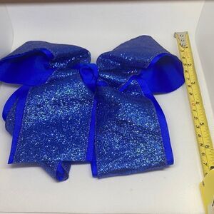 Big Blue Glitter Hair Bow For Girls